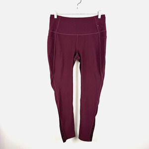 Mondetta Women’s L Leggings Plum Wine High Rise Activewear Athleisure